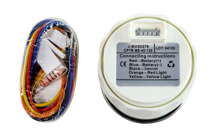 Указатель температуры двигателя 40-120 гр., черный циферблат, нержавеющий ободок, д. 52 мм, арт. TGA0120BSMR,          Marine Rocket 