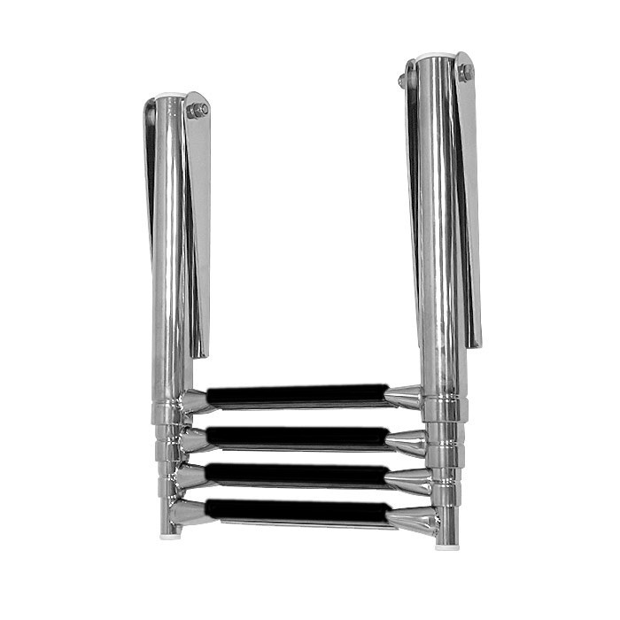 Трап телескопический складной, 4 черных ступени (ширина 320 мм.), арт. 040103BT,          Техномарин 