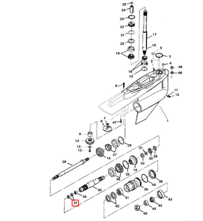 Сальник редуктора MERCRUISER - BRAVO I/II/III  (Mercury) QS, арт. 8M0033407,          MERCURY 