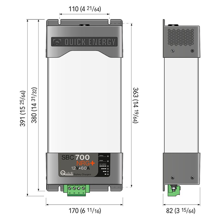 Зарядное устройство SBC 700 NRG FR, 12В, 60A, 3 выхода, арт. 10251938,          Quick 