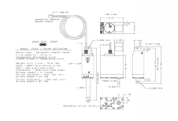 Насос гидравлический в сборе для подъемников CMC PT35 и 65302_PL65, скоростной, арт. 7342,          CMC  Насос гидравлический в сборе для подъемников CMC PT35 и 65302_PL65, скоростной, арт. 7342,          CMC