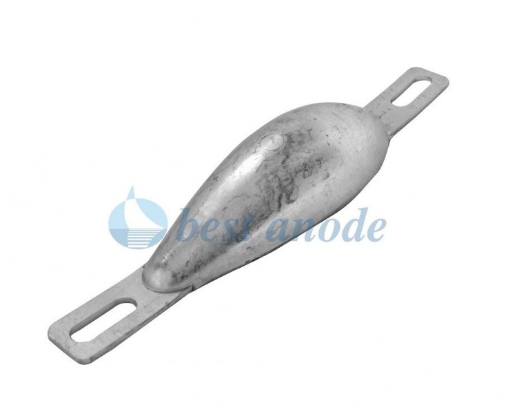 Анод цинковый для корпуса судна, 140x43x27 мм, арт. WD500,          Bestanode 