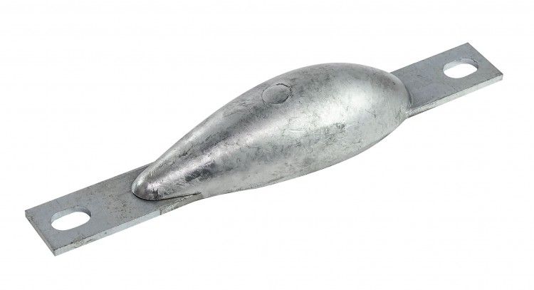 Анод цинковый для корпуса судна, 140x43x27 мм, арт. WD500,          Bestanode 