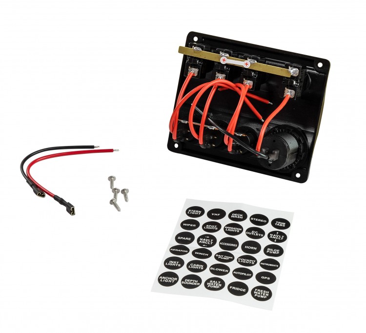 Панель бортового питания 3 переключателя, USB зарядка, индикация, автоматы, арт. 10027-BKU,          AAA  Панель бортового питания 3 переключателя, USB зарядка, индикация, автоматы, арт. 10027-BKU,          AAA