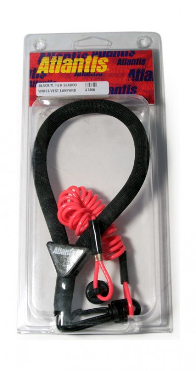 Чека для вм Sea-Doo с плавающим ремешком, черно-красная, арт. A7466,          Atlantis  Чека для вм Sea-Doo с плавающим ремешком, черно-красная, арт. A7466,          Atlantis