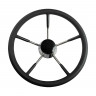 Рулевое колесо черный обод, стальные спицы, диаметр 340 мм (упаковка из 15 шт.) 