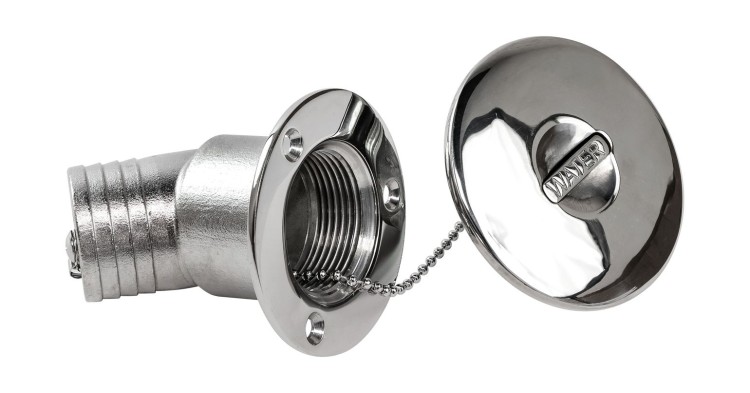 Горловина заливная для воды, угловая, под шланг 38 мм, арт. S.M1429-38WT_MR,          Marine Rocket 