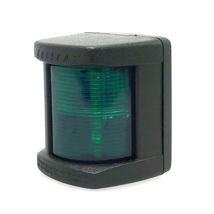 Огонь бортовой зеленый серии "Classic 12", черный корпус, арт. 30091,          Lalizas 