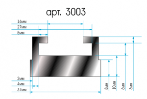 Склиз BRP/ Тайга / Stels (черный)  профиль 1 (1420 мм), (Garland 1), ЦентрПласт