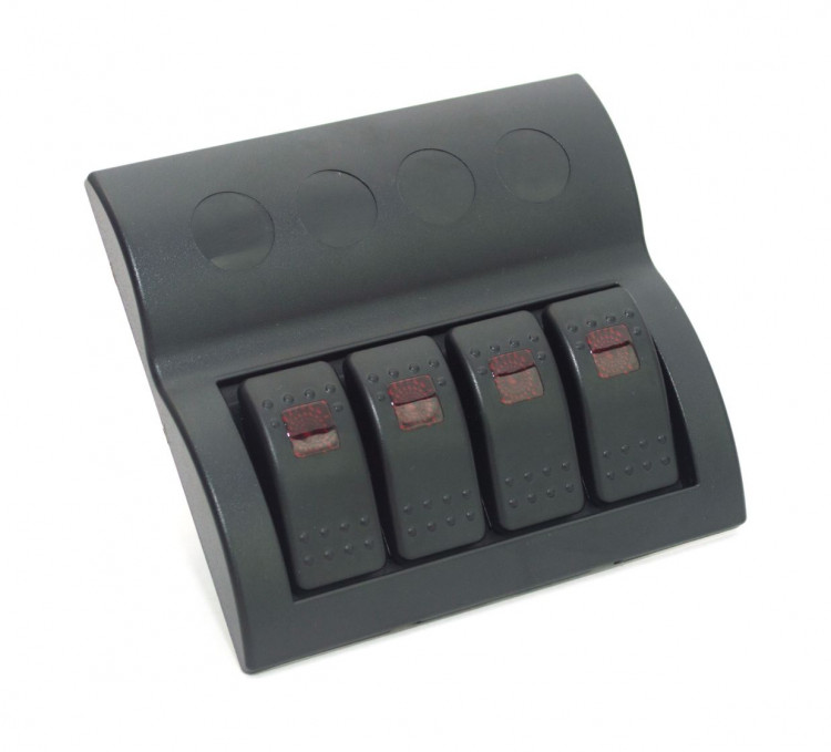 Панель бортового питания 4 переключателя, автоматы, арт. AES1214324,          AES.Co  Панель бортового питания 4 переключателя, автоматы, арт. AES1214324,          AES.Co