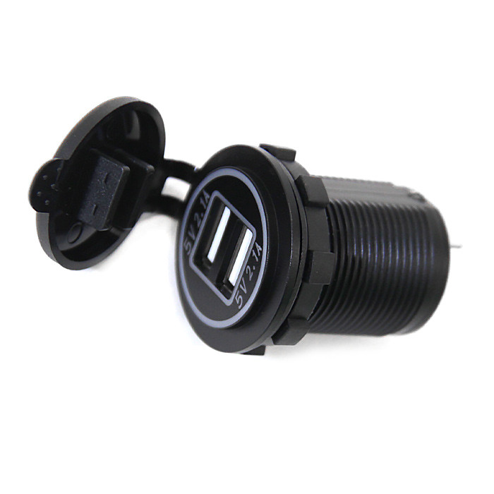 Панель с двойным USB разъемом (5В\4.2А (2.1А+2.1А) и зеленой подсветкой NEKEKE, арт. DS2013-H-4.2A-G,          NEKEKE 