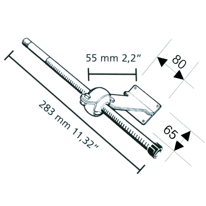 Опора транцевая РТ 283x117мм, нерж.сталь, арт. S.61SS,          ULTRAFLEX 