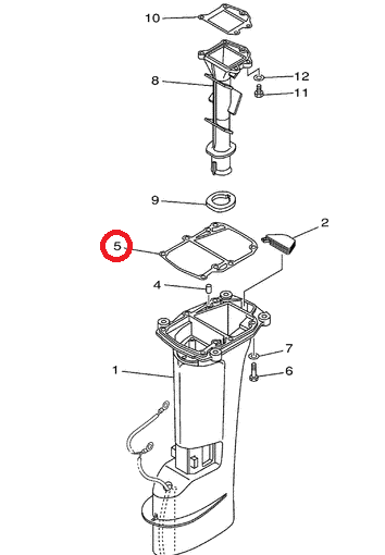 Прокладка под блок Yamaha 9.9-15 (KACAWA), арт. 63V-45113-A1-TW,          KACAWA 