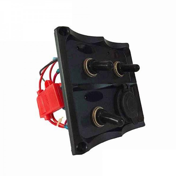 Панель бортового питания  3 переключателя, разъем прикуривателя, предохранители, SK-TF3J/S-ts, арт. SK-TF3J/S-ts,          Skipper 