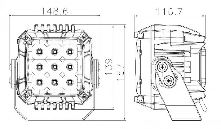 Прожектор светодиодный для ATV, 9х10W направленный свет OS-053 LED, арт. OS-053 LED,          Allremote 