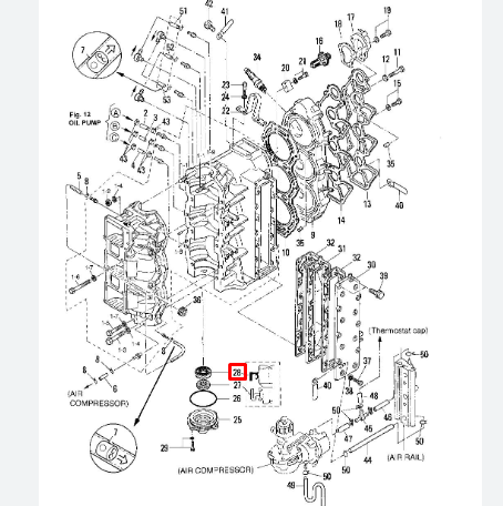 Сальник низ коленала Tohatsu MD70-115TLDI (3T9-00121-0) (35x58x9) (Tohatsu), арт. 3T9-00121-0,          TOHATSU 