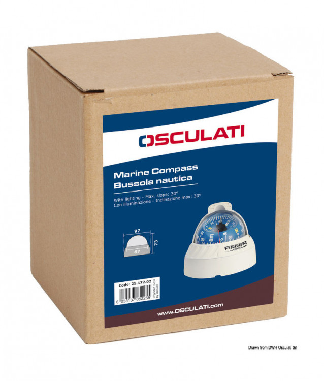 Компас FINDER размер 2" 5/8 (67 мм), накладной, черный, арт. 25-172-01,          Finder 