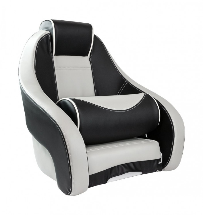 Кресло с болстером Stingray, обивка винил, цвет черный/серый, арт. MR18010,          Marine Rocket 