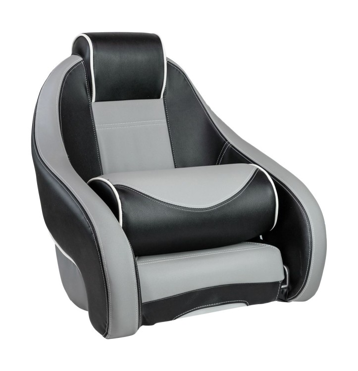 Кресло с болстером Stingray, обивка винил, цвет черный/серый, арт. MR18010,          Marine Rocket 