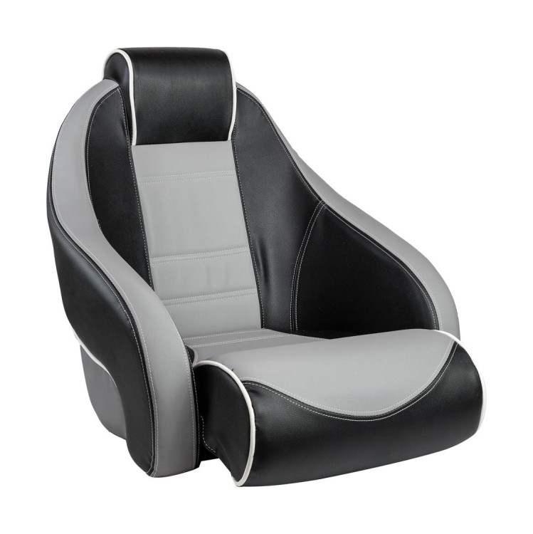 Кресло с болстером Stingray, обивка винил, цвет черный/серый, арт. MR18010,          Marine Rocket 