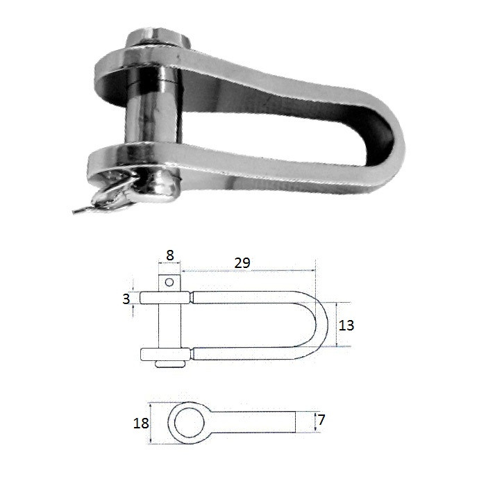 Скоба такелажная 11 мм AISI 316, арт. 2412-1108,          CIM 