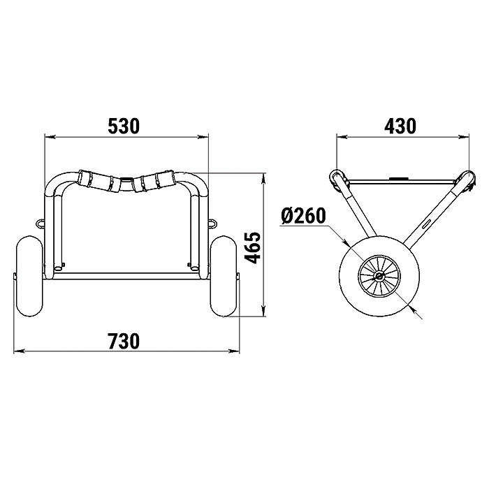 Тележка для транспортировки "Каяка", арт. 060222T,          Техномарин 