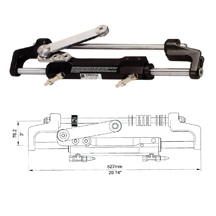 Гидроцилиндр 128 куб.см, мод.2, арт. UC128-OBF/2,          Ultraflex  Гидроцилиндр 128 куб.см, мод.2, арт. UC128-OBF/2,          Ultraflex