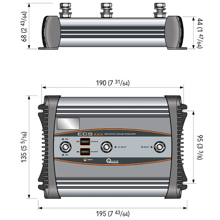 Зарядный изолятор 180/220 А, 2 аккумулятора, арт. 10252603,          Quick 