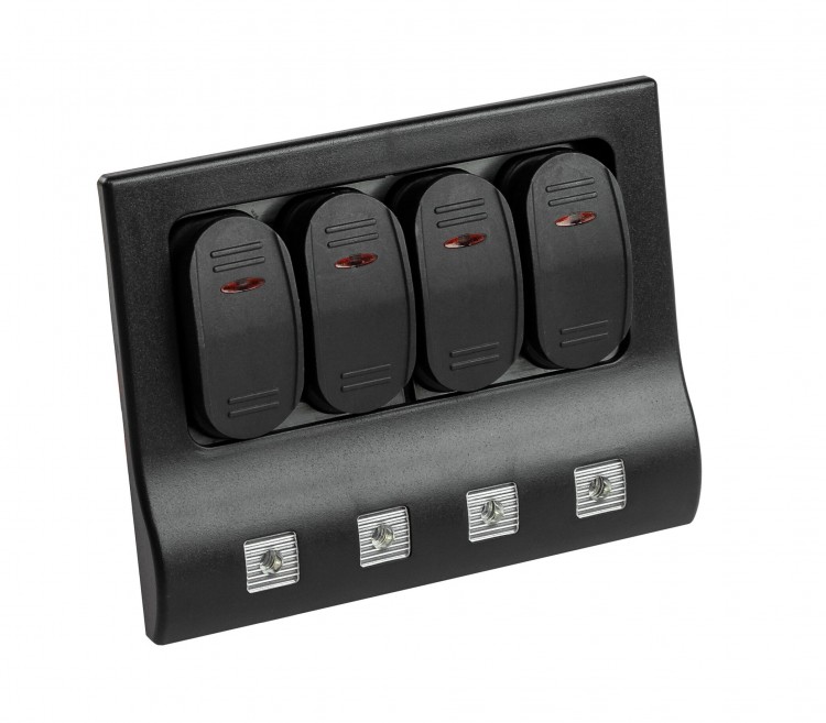 Панель бортового питания 4 переключателя, индикация, автоматы, арт. 10324,          AAA 