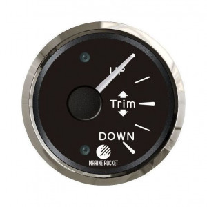 Трим-указатель, черный циферблат, нержавеющий ободок, д. 52 мм