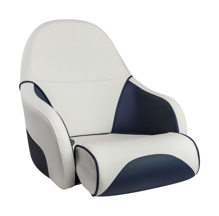 Кресло с болстером Ocean Flip Up, обивка винил, цвет белый/синий, арт. MR18008,          MARINE ROCKET 