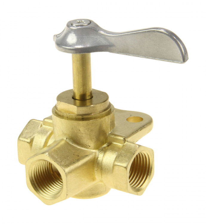 Кран топливный 3-х позиционный латунный, 3/8", арт. 2560713600,          Yang-Xian 