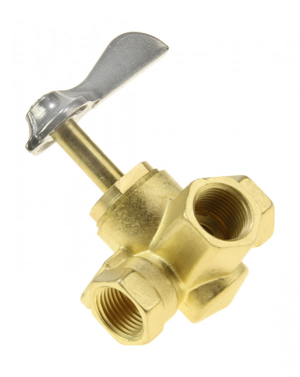 Кран топливный 3-х позиционный латунный, 3/8", арт. 2560713600,          Yang-Xian 