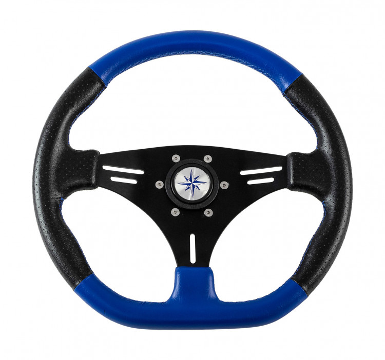 Рулевое колесо PORTOFINO обод черносиний, спицы черные д. 355 мм, арт. VN995801-49,          Volanti Luisi 