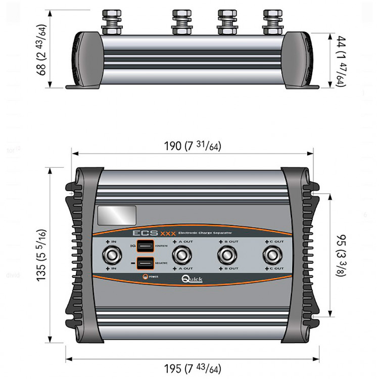 Зарядный изолятор 180/220 А, 3 аккумулятора, арт. 10252604,          Quick 