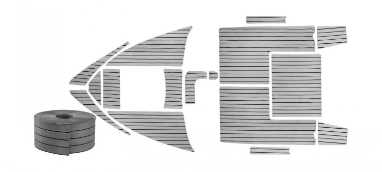 Комплект палубного покрытия для Феникс 560, тик темно-серый, Marine Rocket, арт. teak_560_charcoal,          MARINE ROCKET 