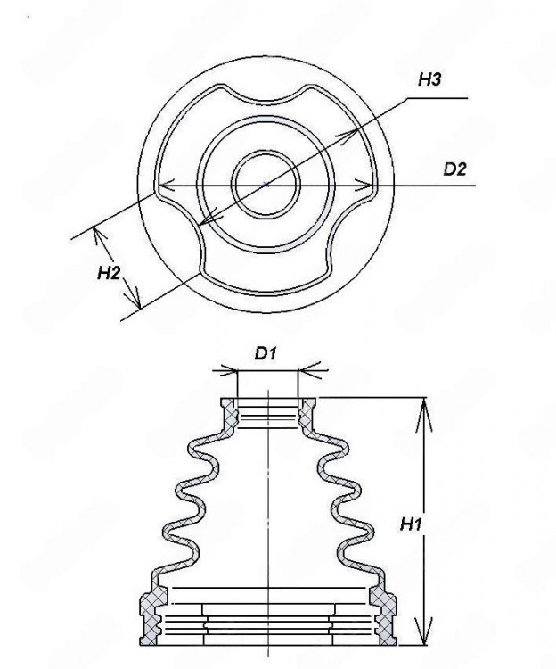 Пыльник ШРУСа (трипод) , E72/красный , TOYOTA , 04438-20120, 1-05-1441-poly, арт. 1-05-1441-poly,          Полиуретан 