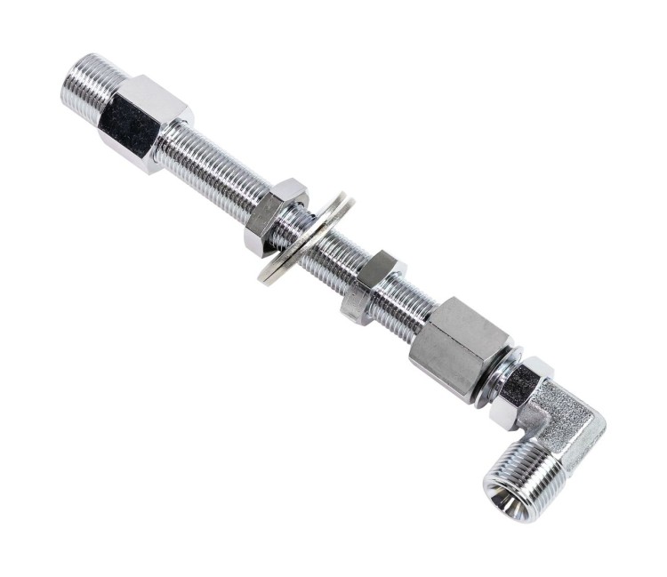 Фитинг L - образный 3/8"  для сквозного монтажа гидравлического шланга через переборку, Sea First, арт. BFK3-L,  