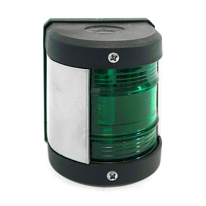 Огонь бортовой зеленый, черный корпус высота 75 мм, арт. 050200,          Homer 