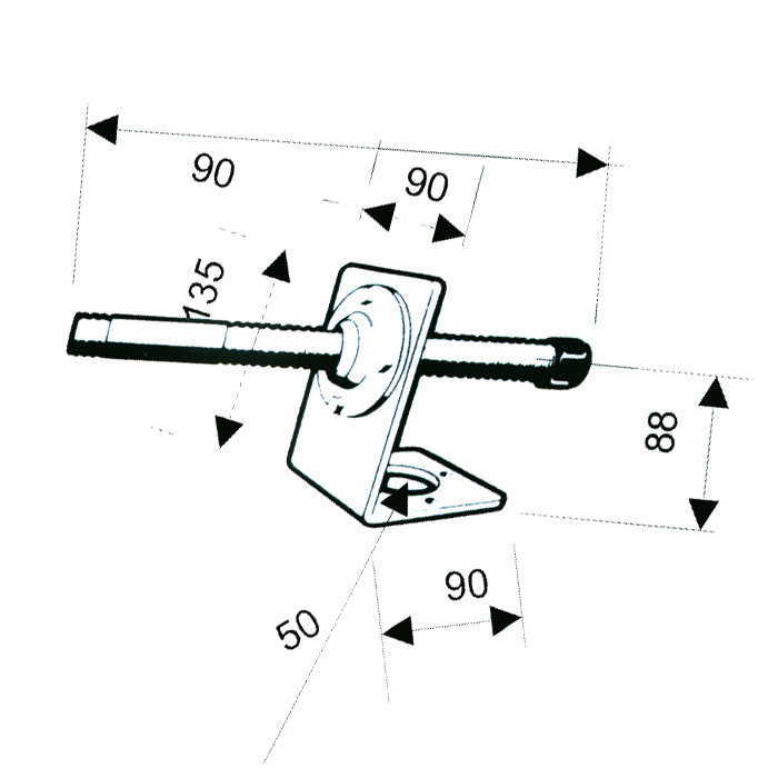 Опора транцевая РТ, нерж.сталь, арт. S.55SS,          ULTRAFLEX 