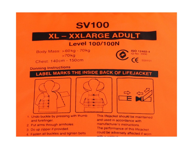 Жилет спасательный Survival 100N XL/2XL, арт. SURAXL,          Marlin Int. 
