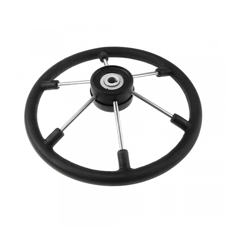 Колесо рулевое LEADER TANEGUM 400 мм, обод черный, спицы серебрянные, VN7400-01-ts, арт. VN7400-01-ts,          Volanti Luisi  Колесо рулевое LEADER TANEGUM 400 мм, обод черный, спицы серебрянные, VN7400-01-ts, арт. VN7400-01-ts,          Volanti Luisi