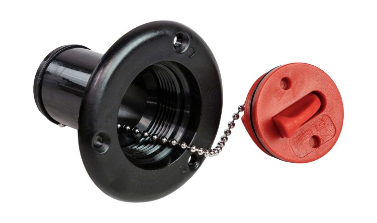 Горловина заливная для топлива, пластиковая, черная, под шланг 38 мм, SeaFlo, арт. SFCF201,          SeaFlo 