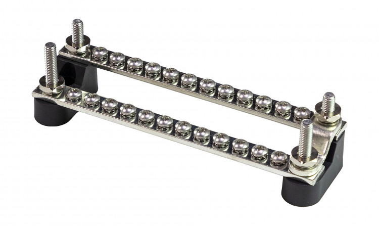 Колодка распределительная электромонтажная с защитной крышкой, 2 планки по 12 контактов, арт. BF427C12P,          Yih Sean  Колодка распределительная электромонтажная с защитной крышкой, 2 планки по 12 контактов, арт. BF427C12P,          Yih Sean