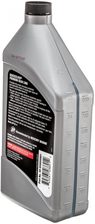 Масло редукторное Quicksilver Premium Gear Lube ( 1 л),  858058QB1, арт. 858058QB1,          MERCURY 
