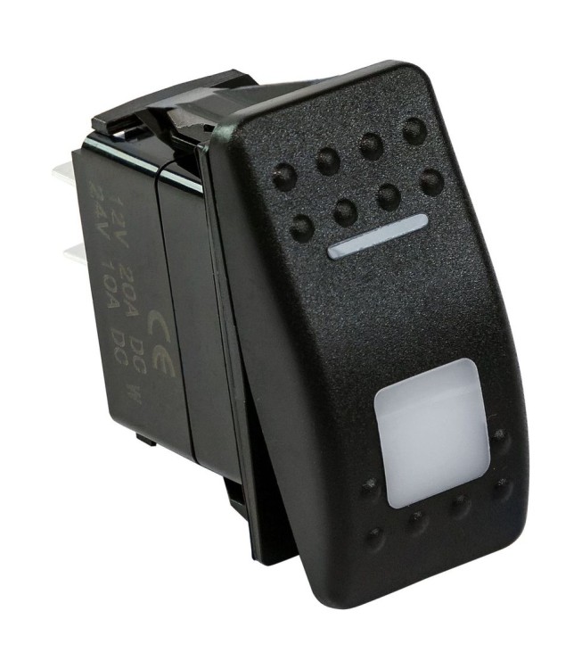 Переключатель двухпозиционный (ON)-OFF 12 в/20А 3р с подсветкой, арт. 4620136057332,          MARINE ROCKET 