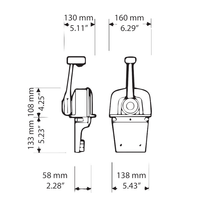 Контроллер горизонтального крепления  с тримом, хромированный, арт. B76,          Ultraflex  Контроллер горизонтального крепления  с тримом, хромированный, арт. B76,          Ultraflex
