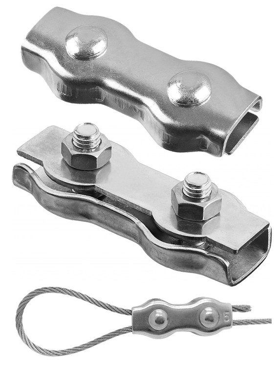 Зажим для троса, двойной, 10 мм, арт. 10263010,  