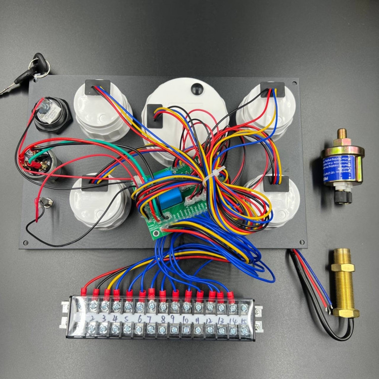 Прибор многофункциональный электронный 5в1 (д.85мм; черный, хромированный ободок) (DEPO), арт. DPM5-7,          DEPO 