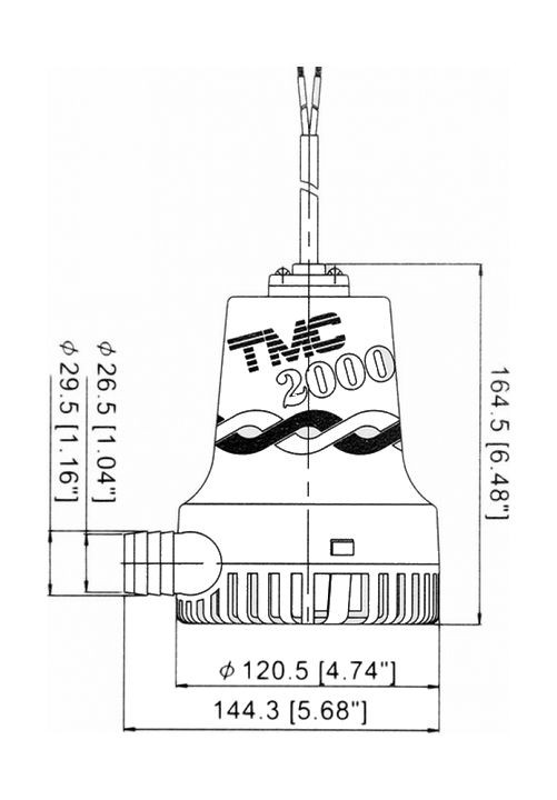 Помпа осушительная, 24 В, 2000GPH (7570 л/ч), арт. 1005724,          TMC  Помпа осушительная, 24 В, 2000GPH (7570 л/ч), арт. 1005724,          TMC